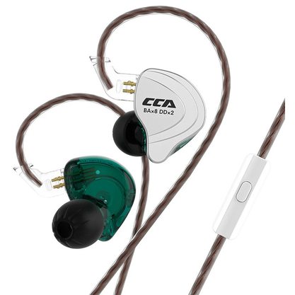 Наушники CCA C10 с микрофоном (циан)