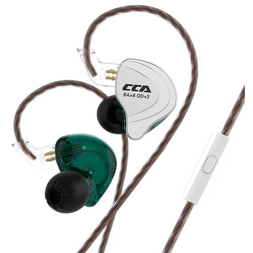 Наушники CCA C10 с микрофоном (циан)