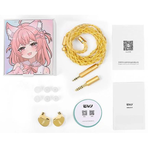 Наушники CVJ NEKO без микрофона 3.5 мм (золотой)