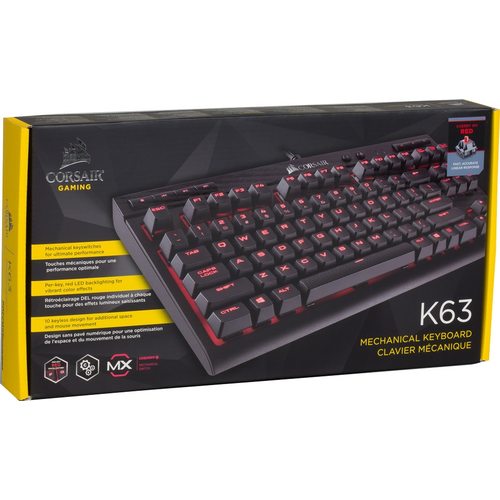 Игровая клавиатура Corsair K63 Red Led (Cherry MX Red)