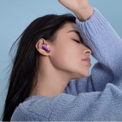 Беспроводные наушники Edifier D-Pods (фиолетовый/салатовый)