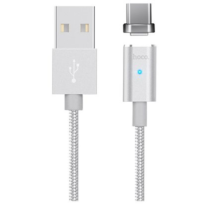 HOCO U16 Magnetic USB - Micro-USB (серебристый)