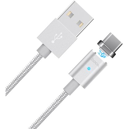 HOCO U16 Magnetic USB - Micro-USB (серебристый)
