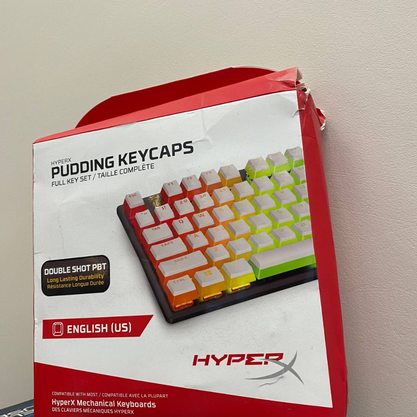 Уцененный товар Набор кейкапов HyperX Pudding PBT Keycaps double shot (белый) (уценка)