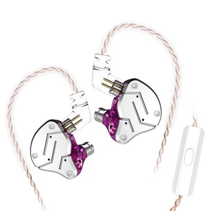 Наушники KZ Acoustics ZSN с микрофоном (фиолетовый)