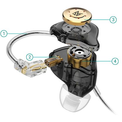 Наушники KZ EDX Pro с микрофоном (черный)