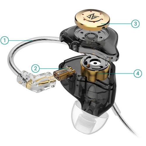 Наушники KZ EDX Pro с микрофоном (черный)