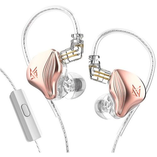 Наушники KZ Acoustics ZEX с микрофоном (розовый)