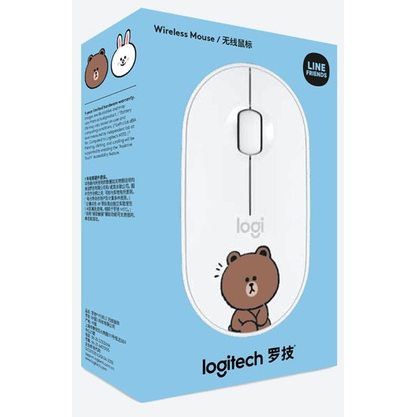 Мышка офисная Logitech M350 Pebble Line Friends Brown (белый)