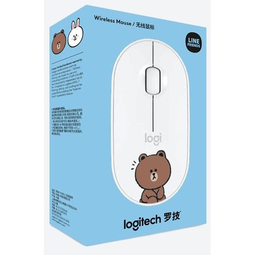 Мышка офисная Logitech M350 Pebble Line Friends Brown (белый)