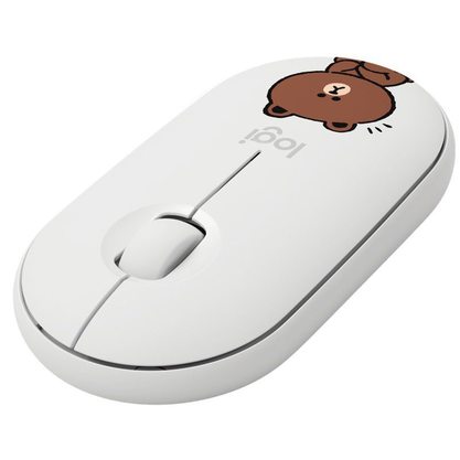 Мышка офисная Logitech M350 Pebble Line Friends Brown (белый)