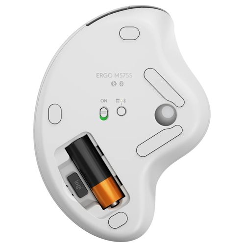Мышка офисная  Logitech Ergo M575S (белый, серебристый шарик)
