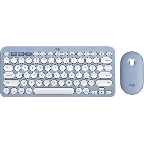 Набор периферии Клавиатура + мышь Logitech PEBBLE 2 COMBO (голубой)