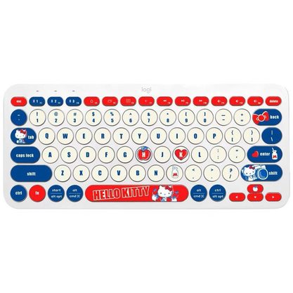 Клавиатура офисная Logitech K380 HelloKitty (красно-голубой)
