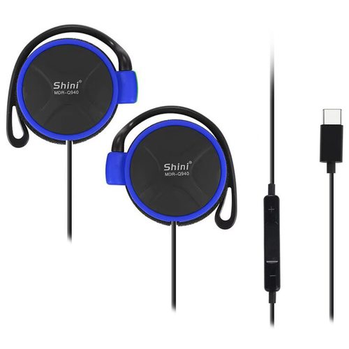 Наушники SHINI Q940 с микрофоном USB Type-C (синий)