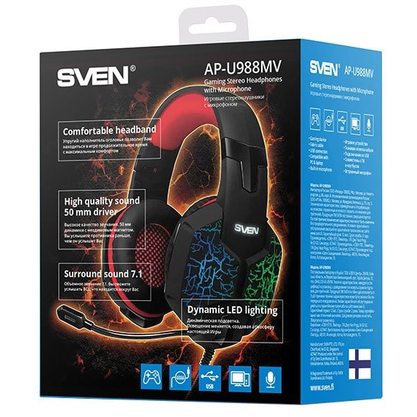 Игровые наушники SVEN AP-U988MV (черно-красный)