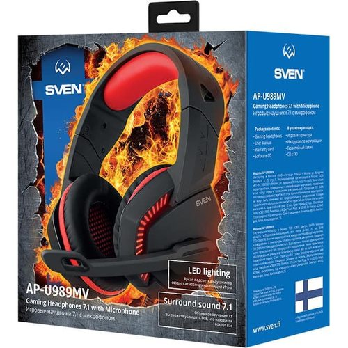 Игровые наушники SVEN AP-U989MV (черно-красный)