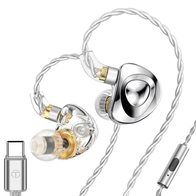 Наушники TRN MT4 Type-C с микрофоном (серебристый)