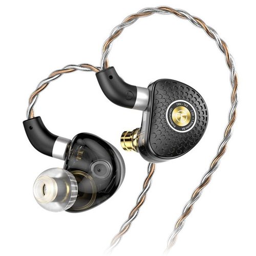 Наушники TRN TA3 с микрофоном (черно-золотой)