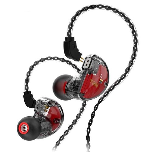 Наушники TRN V30 без микрофона (красный/полупрозрачный черный)