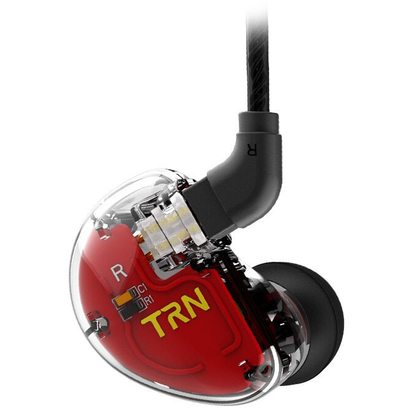 Наушники TRN V30 с микрофоном (красный/полупрозрачный)