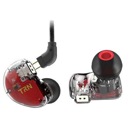Наушники TRN V30 с микрофоном (красный/полупрозрачный)