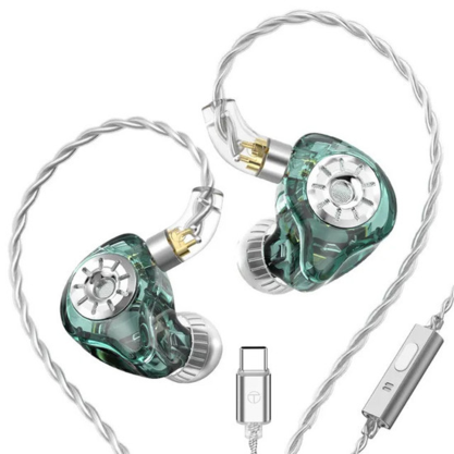 Наушники TRN ST1 Pro с микрофоном (зелёный) (type-c)