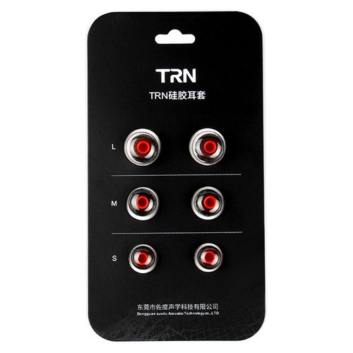 Амбушюры TRN Silicon Eartips (3 пары) (черный-красный)