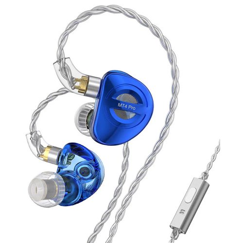 Наушники TRN MT4 Pro с микрофоном (3.5 мм) (синий)