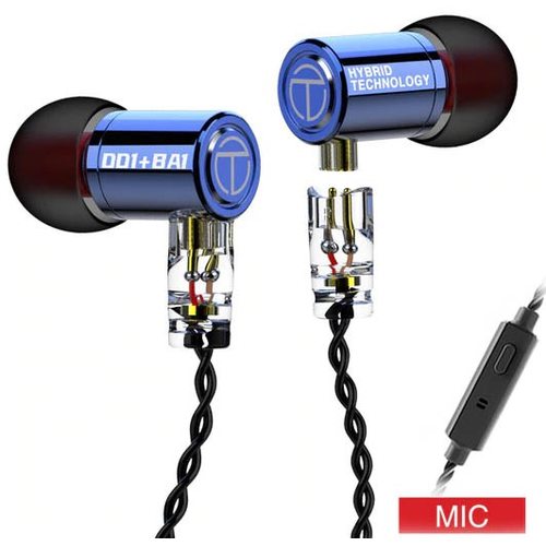Наушники TRN M10 с микрофоном (синий)