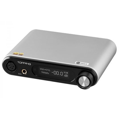 Портативный усилитель и ЦАП Topping DX5 MQA (серебристый)