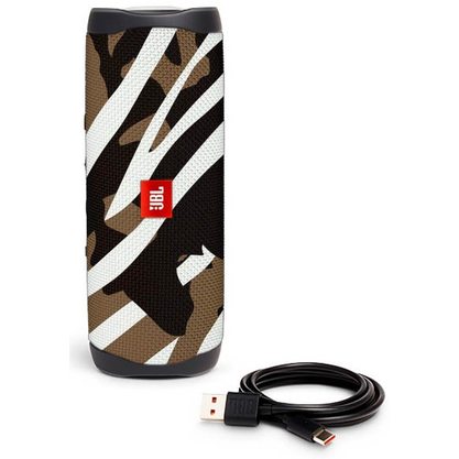 Беспроводная колонка JBL Flip 5 (черно-коричневый камуфляж / black star)