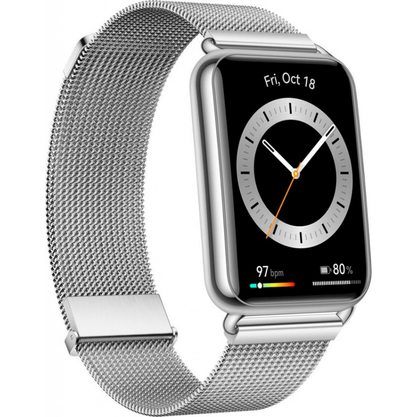 Умные часы (фитнес-браслет) Huawei Watch Fit 2 Classic (серебристый, китайская версия) с миланским ремешком