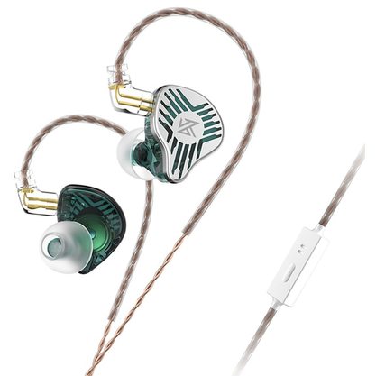 Наушники KZ Acoustics EDS с микрофоном (циан)