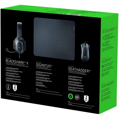 Набор периферии Наушники + мышь и коврик Razer Battle Bundle (мышка Razer DeathAdder V2, наушники Razer BlackShark V2 X, коврик Razer Gigantus V2)