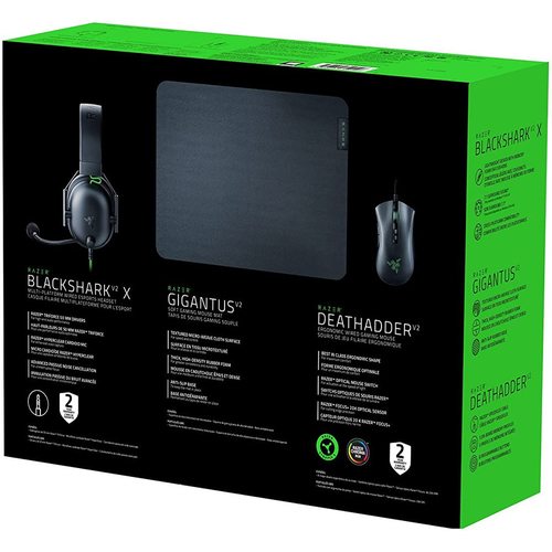 Набор периферии Наушники + мышь и коврик Razer Battle Bundle (мышка Razer DeathAdder V2, наушники Razer BlackShark V2 X, коврик Razer Gigantus V2)