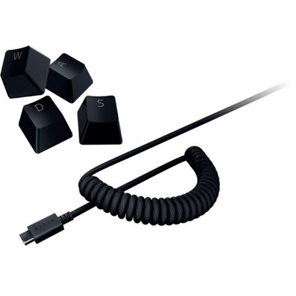 Колпачки на клавиатуру Набор кейкапов Razer PBT Keycap + Coiled set (черный)