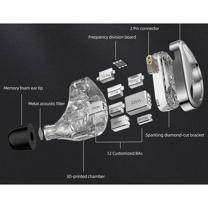 Наушники KZ AS24 (no switches) с микрофоном (серебристы)