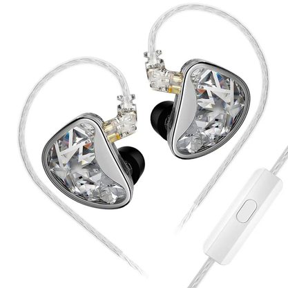 Наушники KZ AS24 (no switches) с микрофоном (серебристы)