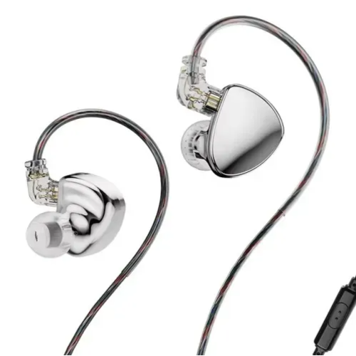 Наушники TRN MT5 с микрофоном (серебристые)