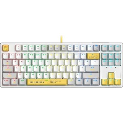 Игровая клавиатура A4Tech Bloody S87 Energy (белый/желтый)
