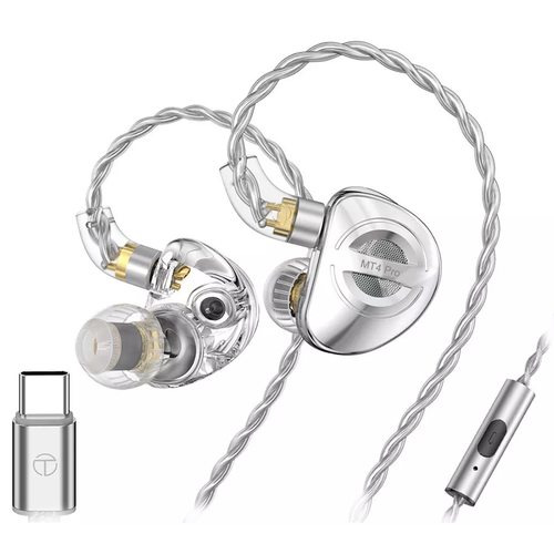Наушники TRN MT4 Pro с микрофоном (Type-C) (серебристый)