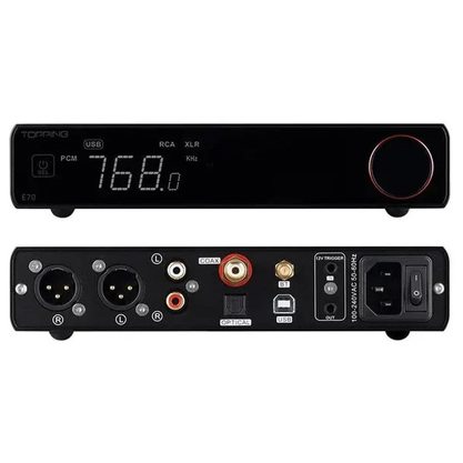 Стационарный усилитель и ЦАП Topping E70 (черный)