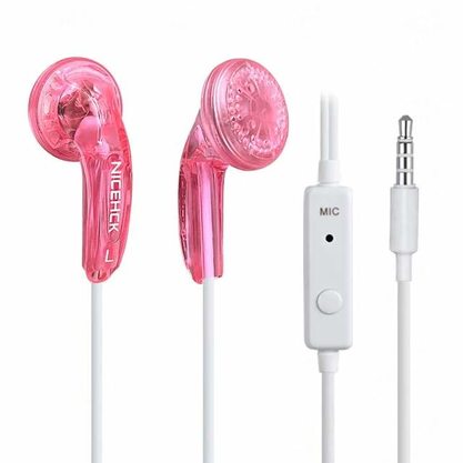 Наушники Nicehck с микрофоном (3.5 mm) (розовый)
