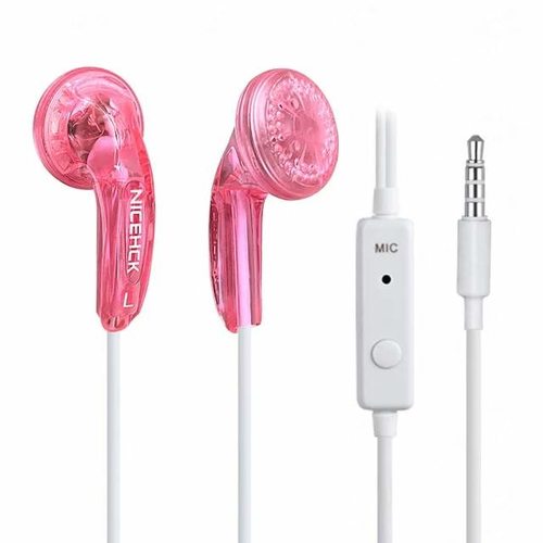 Наушники Nicehck с микрофоном (3.5 mm) (розовый)