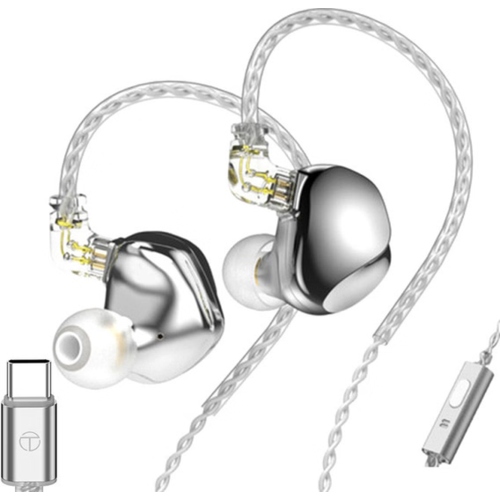 Наушники TRN VX Pro с микрофоном (серебряный) (Type-C)