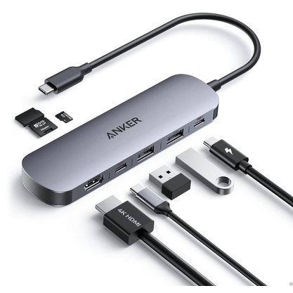 USB-хаб Anker Nano USB-C Hub 7-in-1 4K HDMI A83D2 (черный)