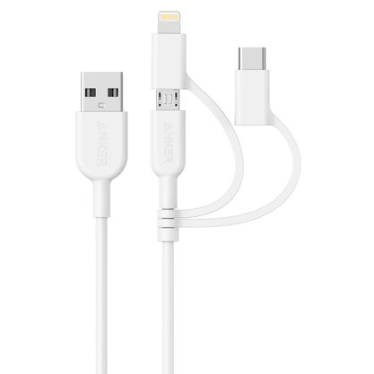 Кабель Anker 321 USB Type-A - Lightning Cable (3-in-1) A8436 0.9 м (белый)
