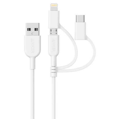 Кабель Anker 321 USB Type-A - Lightning Cable (3-in-1) A8436 0.9 м (белый)