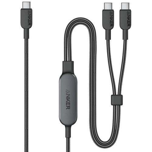 Кабель Anker 140W 2-in-1 USB-C to USB-C A8895 (120 см) (черный)